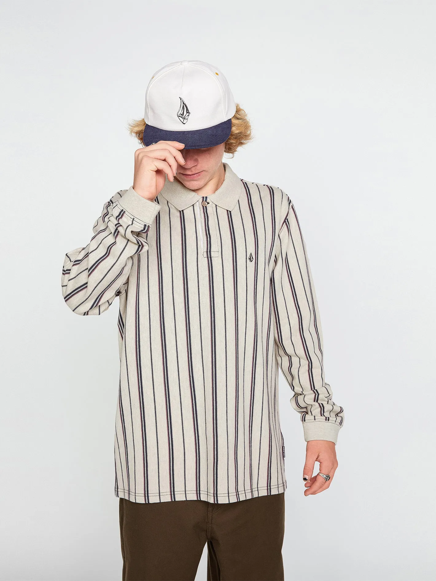 Sumpter Long Sleeve Polo - White Flash