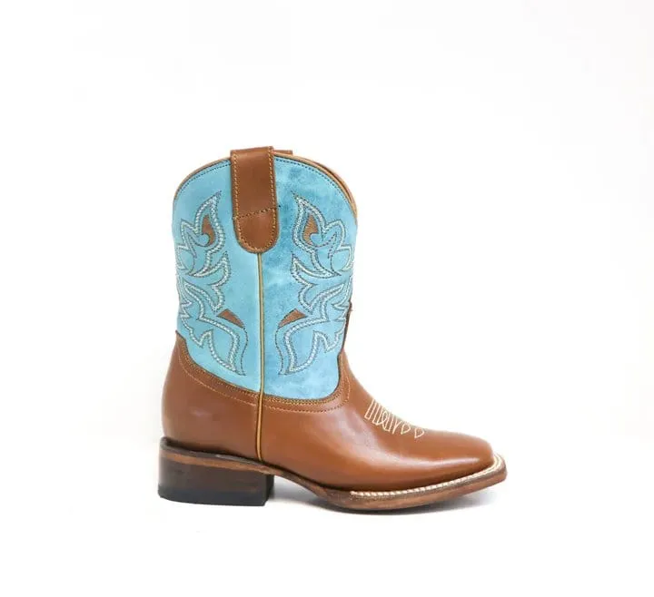 Tanner Mark Kid's Leather Square Toe Boots - Aubrey