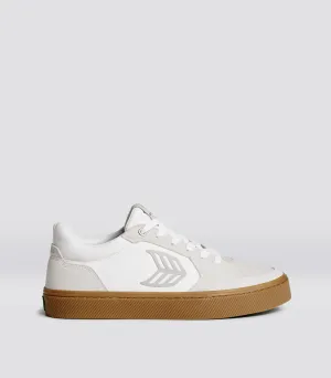 VALLELY Skate Gum Vintage White Suede Off-White Cordura Light Grey Logo Sneaker Men