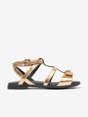Versace Girls Medusa Heart Sandals in Gold
