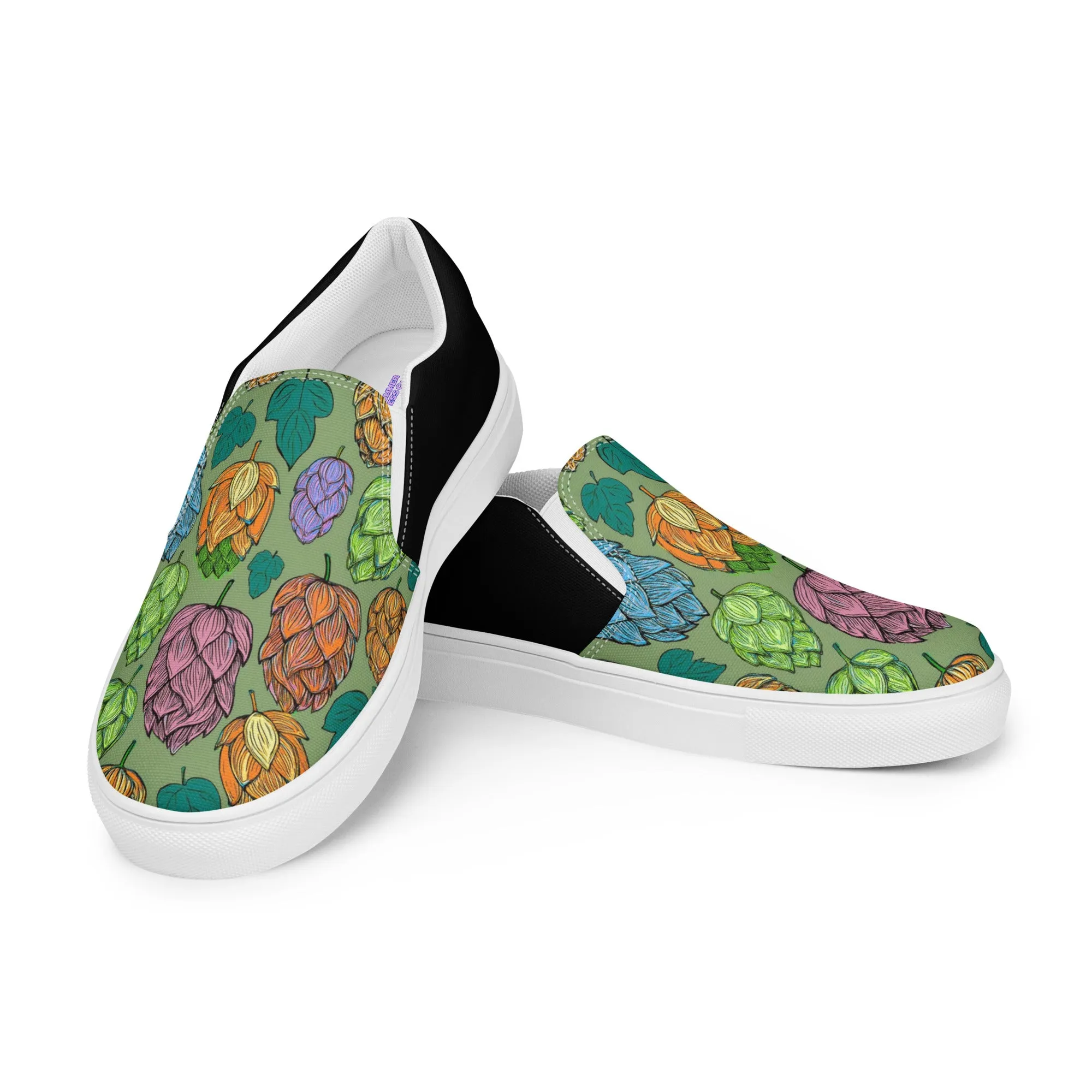 Women’s Mind Your Hops Slip-On Canvas Shoes – Black &  Floral