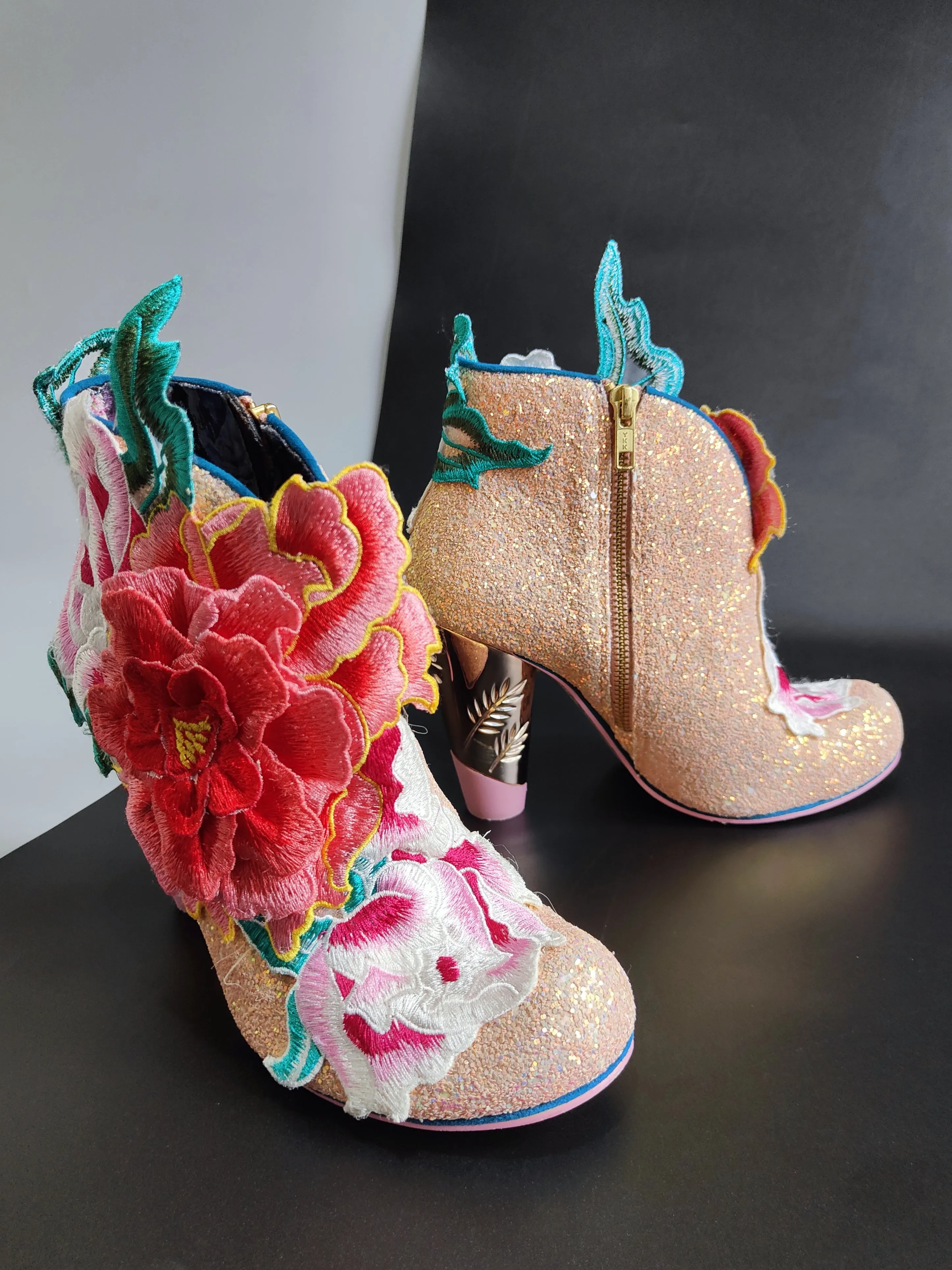 Women’s Rows Garden Heel Glitter Ankle Boots in Floral UK 6 / EU 39