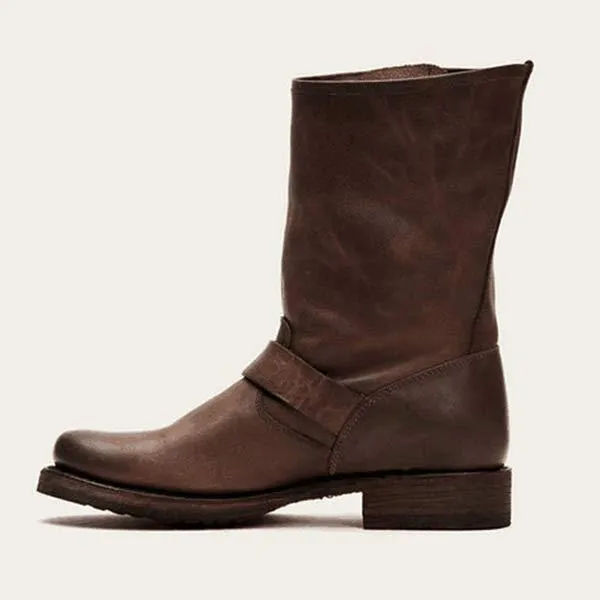 Women's Square Heel Low Heel Mid-Calf Boots 53528429C