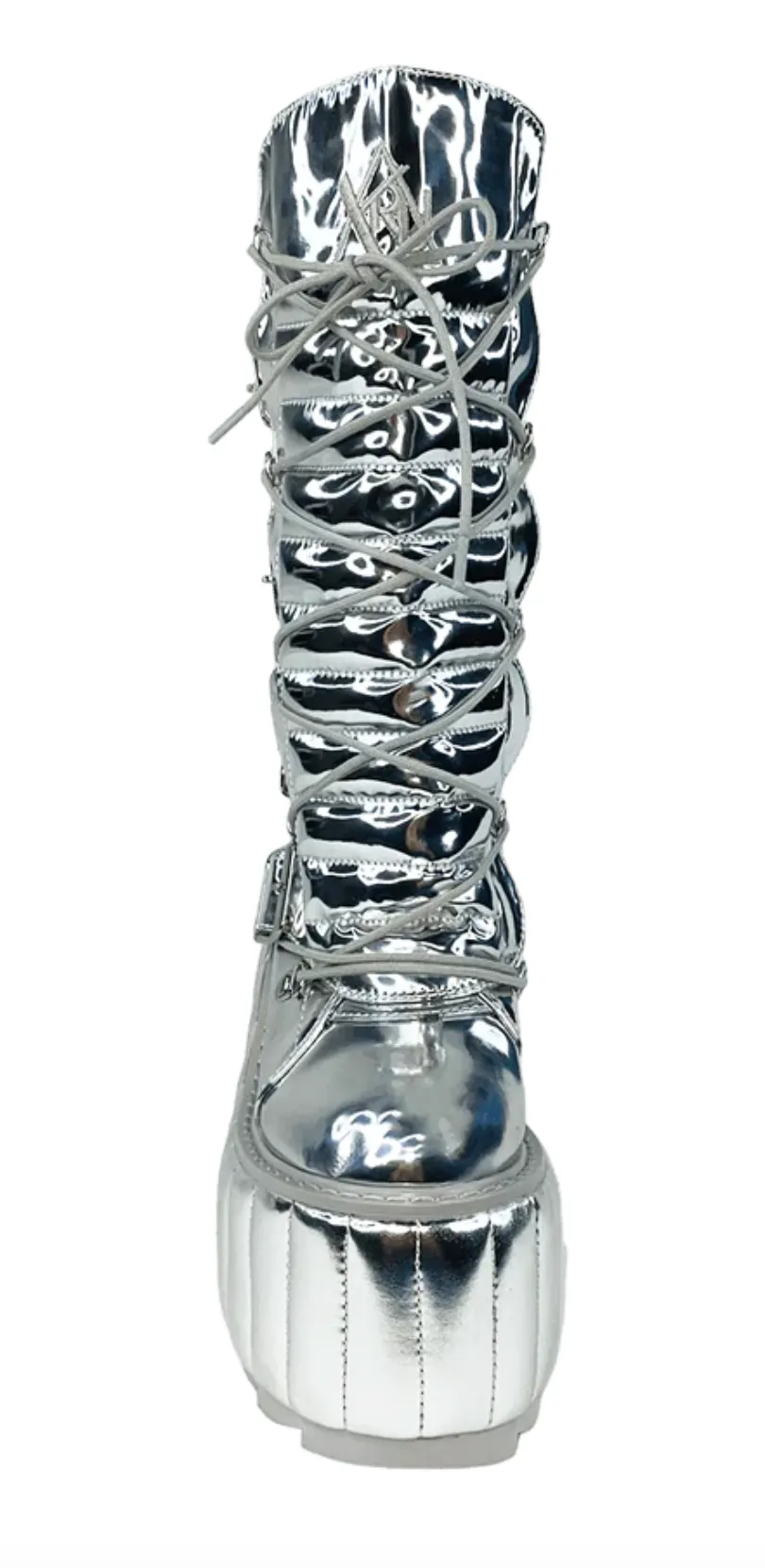 YRU Shoes Dune Moto Platform Metallic Silver